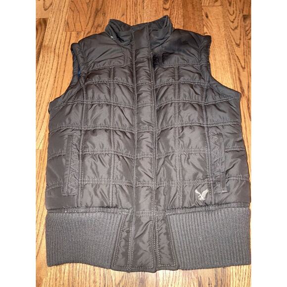 AMERICAN EAGLE Womens Medium Vest Brown Quilted. No Hood - Picture 2 of 7